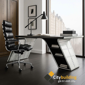 💎 BÀN LÀM VIỆC THIẾT KẾ RIÊNG CITYBUILDING | PHONG CÁCH INDUSTRIAL – AVIATION ĐỘC BẢN