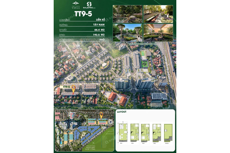 Bán Liền Kề TT9-05 The Vista Văn La Hà Đông, 66m2, Thanh toán sớm 15,65 Tỷ đồng