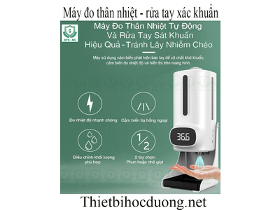 Máy đo thân nhiệt và rửa tay xác khuẩn cho trường học