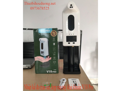 Kiểm tra thân nhiệt và khử trùng tay với bộ V18 Pro
