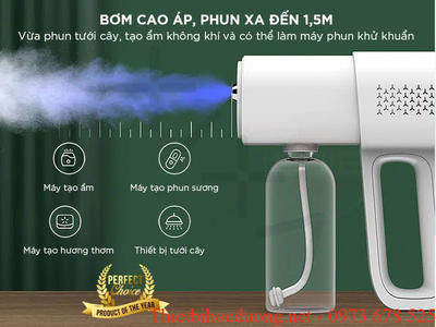 Máy phun, xịt khử khuẩn 99.8% tích hợp tia UV K5, cầm tay tích hợp pin sạc