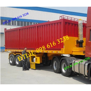 Bán mooc ben chở congteno, mooc sàn gắn tháp ben nâng hạ, 2 trục 3 trục giá tốt nhất