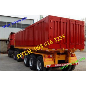 Bán mooc ben chở congteno, mooc sàn gắn tháp ben nâng hạ, 2 trục 3 trục giá tốt nhất