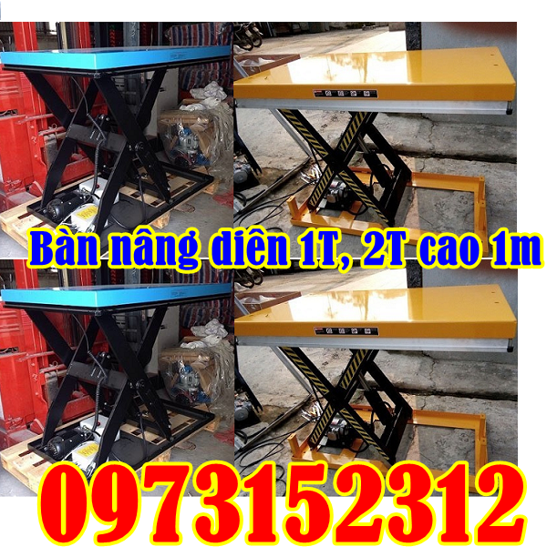 Bàn nâng điện 1 tấn cao 1m, bàn nâng điện cố định Eoslift - Mỹ
