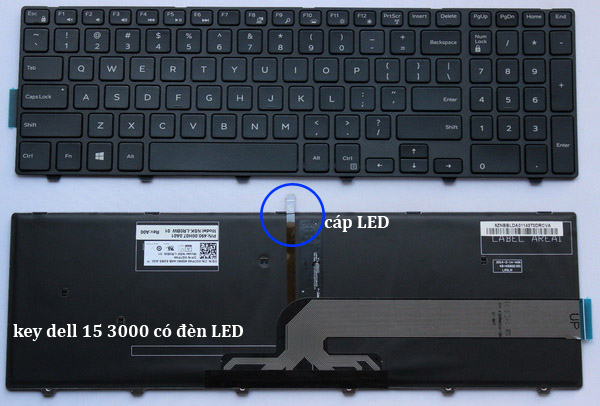 bàn phím dell 15 3000 3541 3542 có đèn led