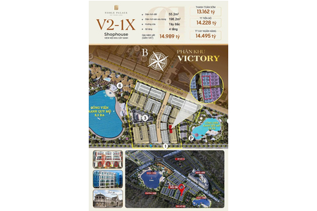 Bán Shophouse V2-15 Noble Palace Tây Thăng Long – Căn Xẻ Khe 55m², 4 Tầng