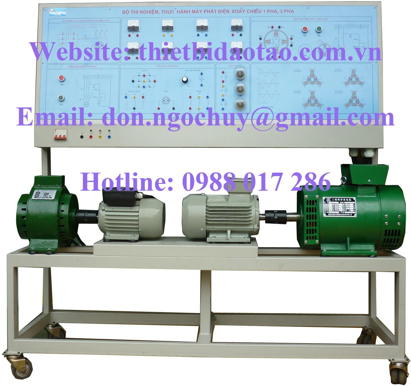 Bàn thí nghiệm và thực hành máy phát điện đồng bộ một pha