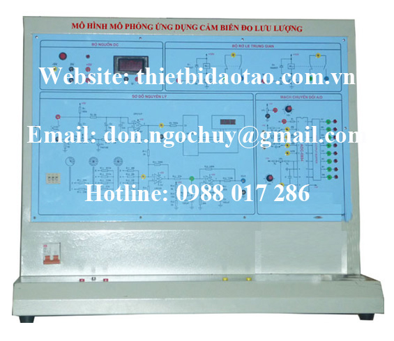 Bàn thực hành ứng dụng cảm biến đo lưu lượng và cảm biến góc.