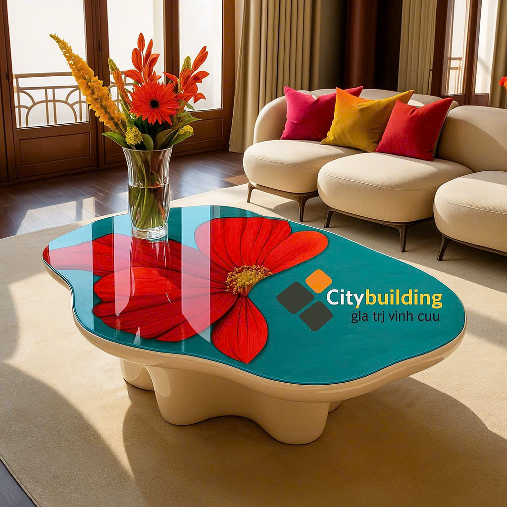 💎 BÀN TRÀ KÍNH IN HOA NGHỆ THUẬT CITYBUILDING – MẪU THIẾT KẾ ĐỘC BẢN NỔI BẬT MỌI KHÔNG GIAN