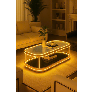 🎀 BÀN TRÀ LED VIỀN VÀNG CAO CẤP CITYBUILDING