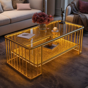 🔖 BÀN TRÀ SOFA KHUNG VÀNG LED CITYBUILDING – MẪU NGHỆ THUẬT SANG TRỌNG 2025