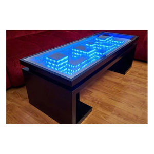 Bàn trà gương CBJ18 chữ nhật với các khối sáng LED