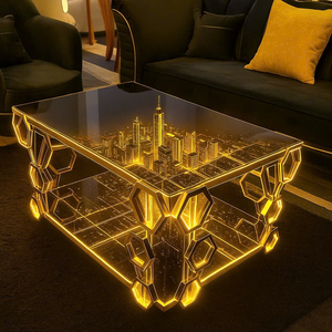 💎 BÀN TRÀ SOFA LED THÀNH PHỐ VÀNG CITYBUILDING – KIỆT TÁC NGHỆ THUẬT NỘI THẤT