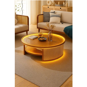 🔖 BÀN TRÀ SOFA TRÒN GỖ LED CITYBUILDING – NHẸ NHÀNG, ẤM ÁP, TINH TẾ