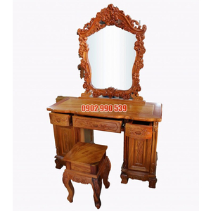 BÀN TRANG ĐIỂM GỖ GÕ ĐỎ TỰ NHIÊN