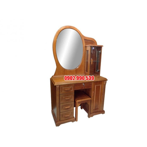 BÀN TRANG ĐIỂM OVAL GỖ CĂM XE 1 MÉT