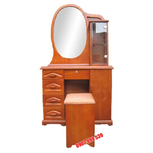 BÀN TRANG ĐIỂM OVAL GỖ CĂM XE ĐẸP 1 MÉT