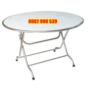 Bàn tròn inox xếp 1.2m loại tốt