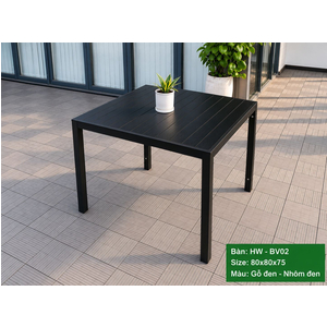 BÀN VUÔNG CÀ PHÊ SÂN VƯỜN HW-BV02Đ