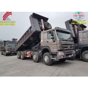 Bán xe ben 4 chân Howo thùng vuông nhập khẩu nguyên chiếc, nhiều nhíp, tháp ben hyva FCA157-4 bản đủ