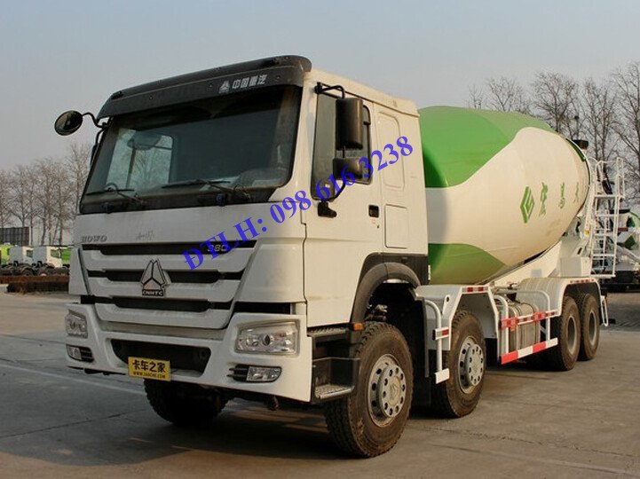 Bán xe trộn bê tông 4 chân HOWO 12 14 16 18 khối, động cơ 380 Ps giá tốt nhất tại Hà Nội