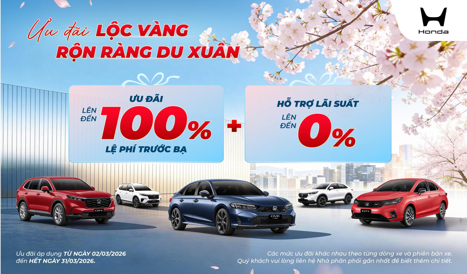 Bảng Giá Lăn Bánh Chi tiết Các dòng xe Honda năm 2026