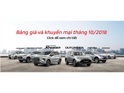 Bảng giá xe Mitsubishi tháng 10/2018