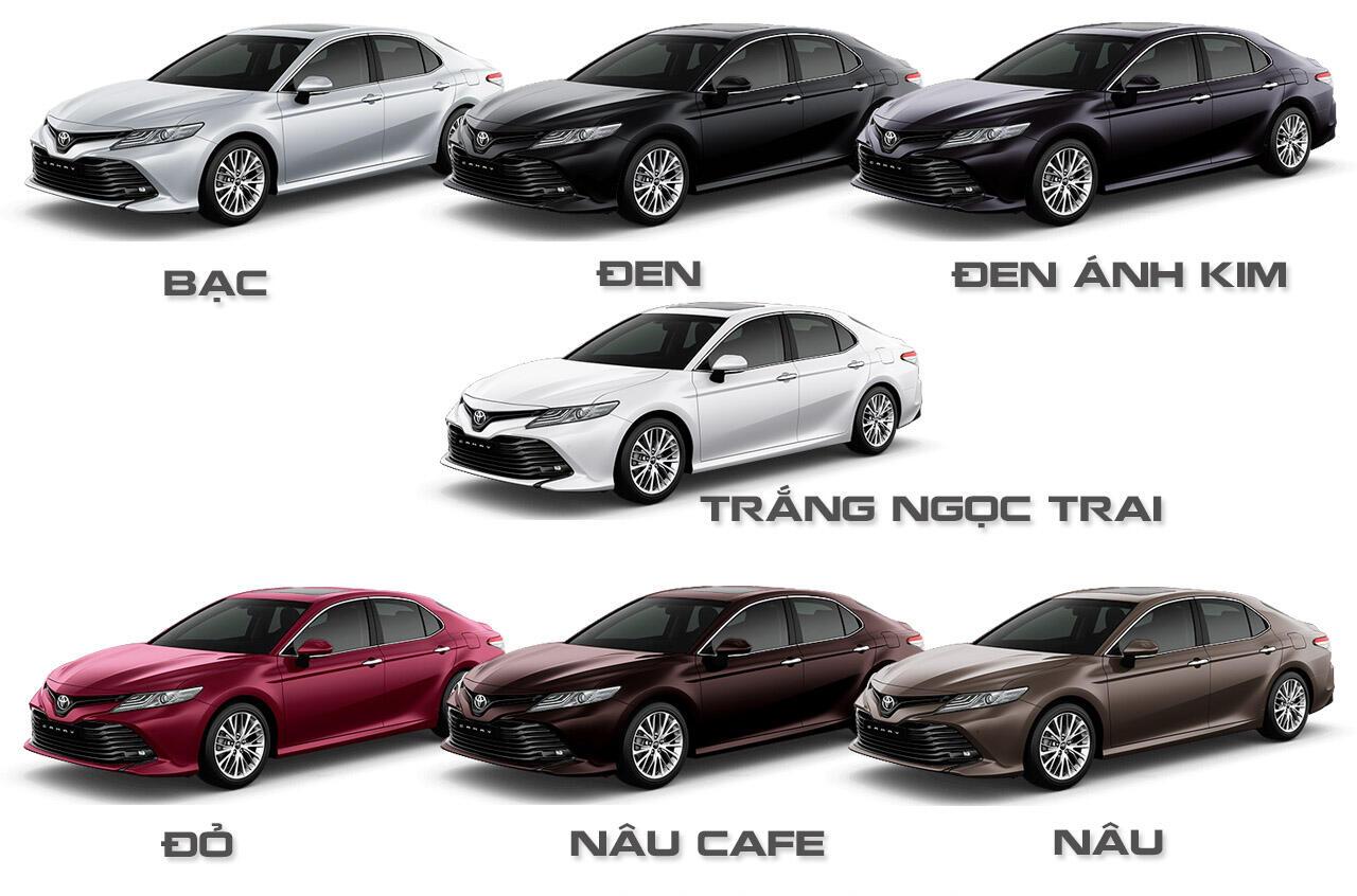 Bảng màu xe Toyota Camry nhập khẩu 2019