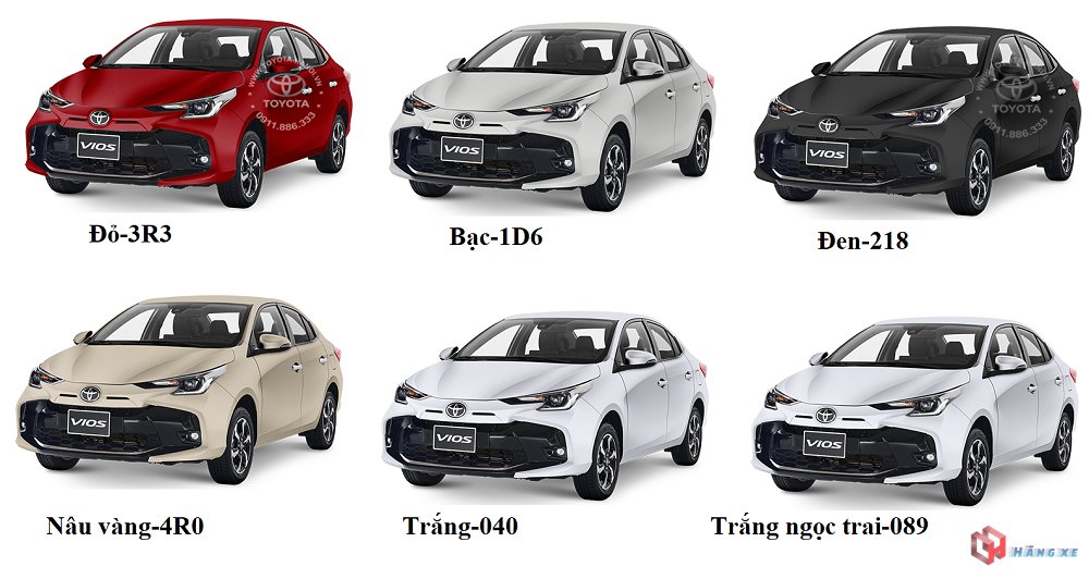 Bảng màu xe Toyota Vios 2026
