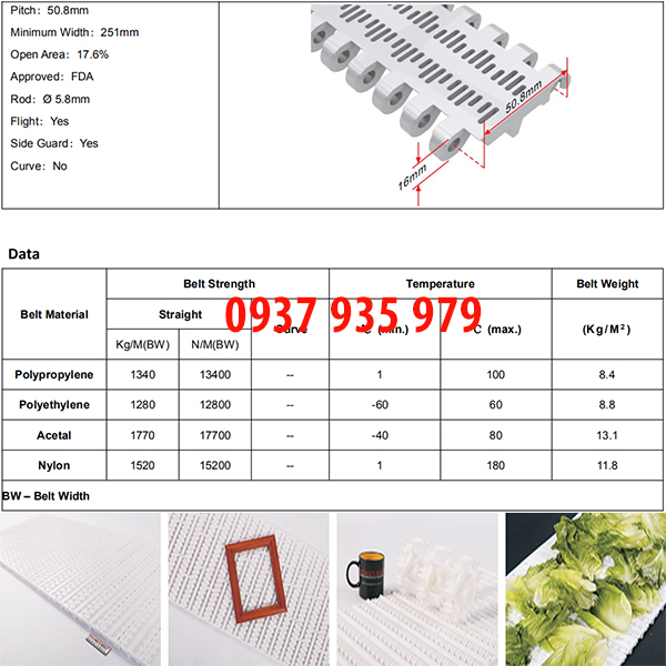 Băng tải lưới nhựa HS-100B-HD-N
