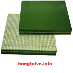 Băng tải PVC màu xanh trơn dày 3mm-2 lớp bố