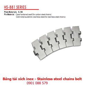 Băng tải xích Inox dòng 881 (Stainless steel chains belt)
