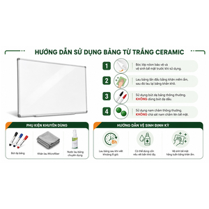 Bảng Từ Trắng Treo Tường Ceramic – Đủ Kích Thước, Bền Đẹp, Dễ Lau