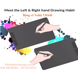 Bảng vẽ dạy học online VEIKK VK640, thiết kế đồ họa, làm việc trực tuyến, bút vẽ chuyên dụng