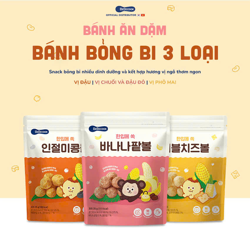 Bánh bỏng bi Bebecook