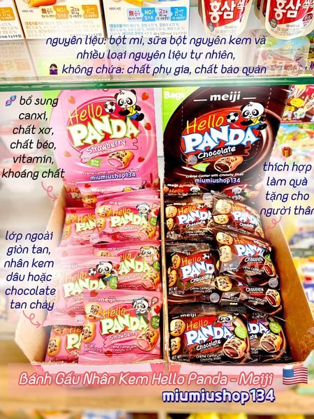Bánh gấu HELLO PANDA CHOCOLATE - thùng 32 x 21gr 🇺🇸