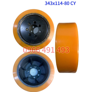 BÁNH LÁI XE NÂNG ĐIỆN HELI, MIMA PU 343X114 mới 100%