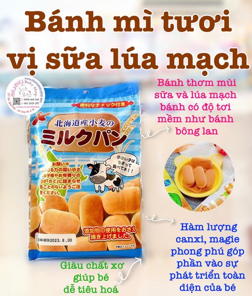 Bánh mì tươi Nhật sữa lúa mạch