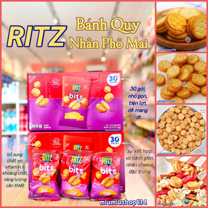 Bánh Ritz phô mai Mỹ Nabisco Ritz Bits Cheese 30 gói x 42gr 🇺🇸