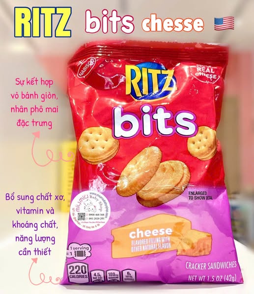 Bánh Ritz phô mai Mỹ Nabisco Ritz Bits Cheese mini 42gr 🇺🇸