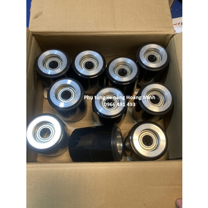 bánh xe nâng tay Bishamon chính hãng, kích thước 80x100, bánh màu đen