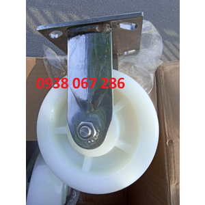 Bánh xe đẩy hàng PA trắng càng inox 304