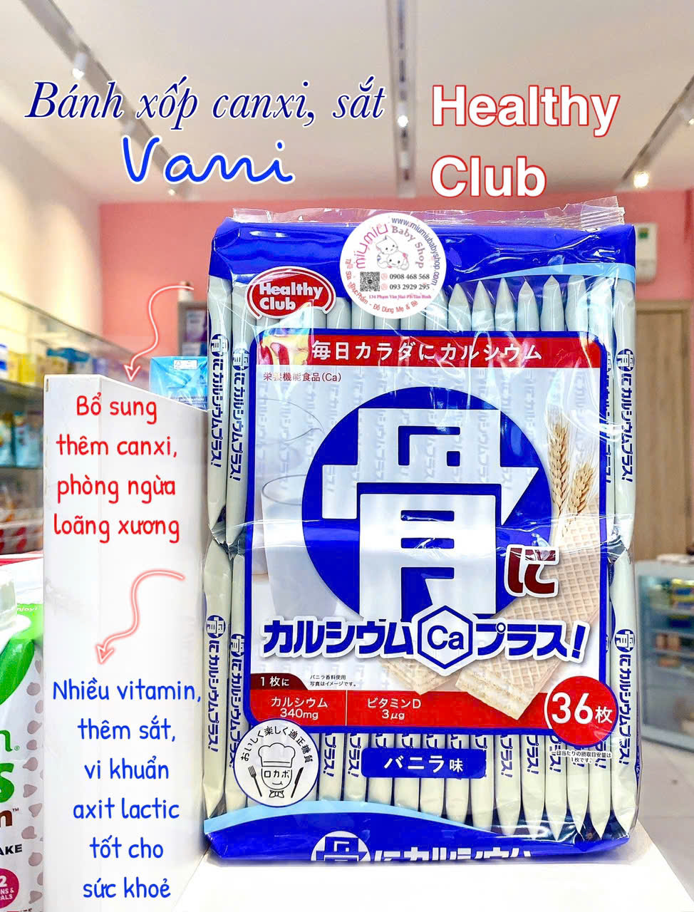 Bánh xốp canxi vani