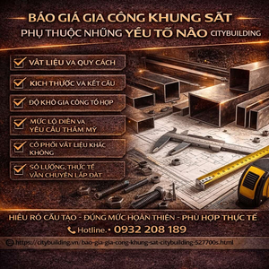 BÁO GIÁ GIA CÔNG KHUNG SẮT PHỤ THUỘC NHỮNG YẾU TỐ NÀO CITYBUILDING