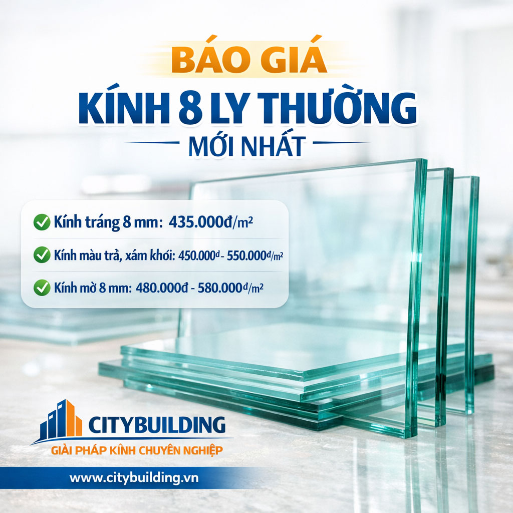 📌 GIÁ KÍNH 8 LY BAO NHIÊU 1M2? BÁO GIÁ CHUẨN XƯỞNG CITYBUILDING