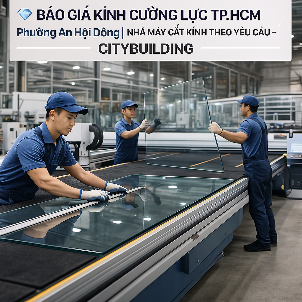 💎 Báo giá kính cường lực Phường An Hội Đông TP.HCM. Citybuilding – Nhà máy cắt kính theo yêu cầu, thi công cửa kính, vách kính, cabin tắm, lan can kính. Giá tốt – bảo hành dài hạn – khảo sát miễn phí.