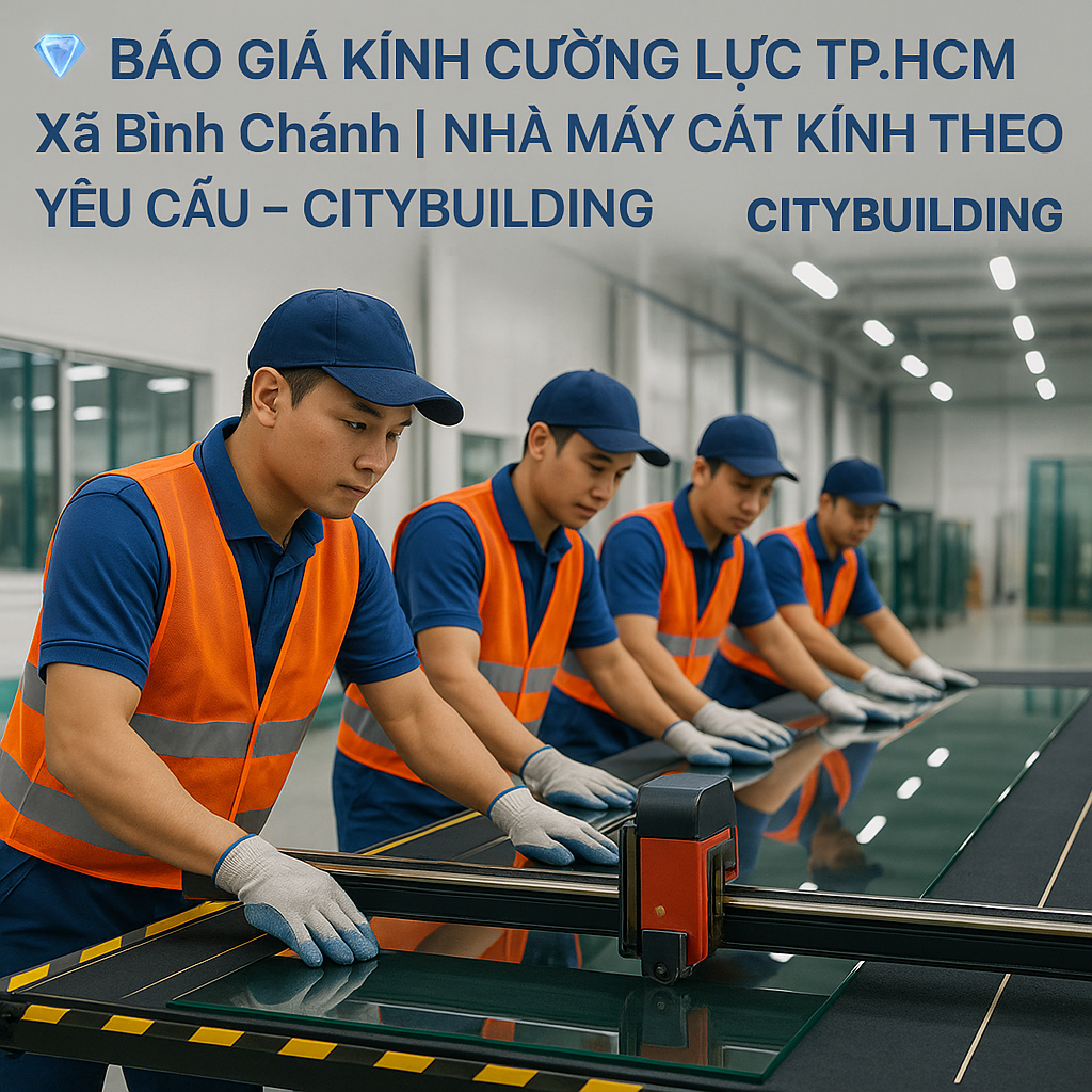 💎 Báo giá kính cường lực Xã Bình Chánh TP.HCM. Citybuilding – Nhà máy cắt kính theo yêu cầu, thi công cửa kính, vách kính, cabin tắm, lan can kính. Giá tốt – bảo hành dài hạn – khảo sát miễn phí.
