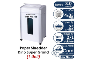 Bảo Mật Đỉnh Cao Cho Doanh Nghiệp Của Bạn: Máy Hủy Giấy Dino Super Grand – Sức Mạnh Vượt Trội!