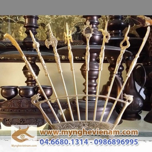 Bát bửu, chấp kích, 8 binh khí bày trên bàn thờ 35cm