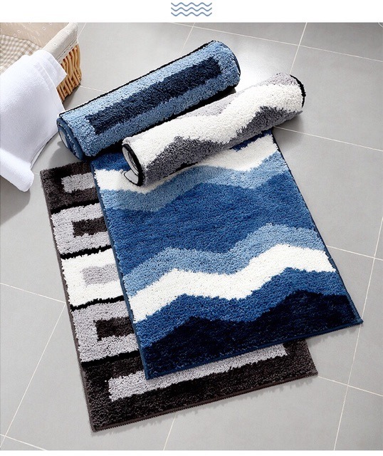 Thảm chùi chân sợi len siêu mềm thấm hút tốt ROOMRUSH- zichzac